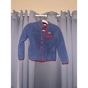 Columbia Chunky Fleece Jacket Mountain Side Blue Red youth small 8